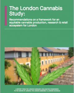 London: The front page of the report on legal cannabis for London