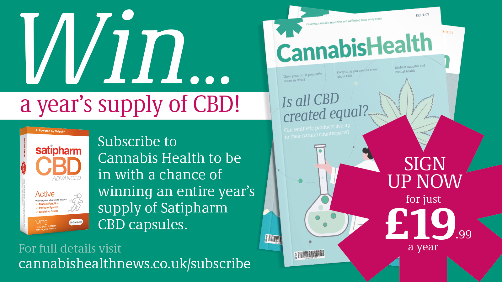 IBD: A banner advertising a subscription for Cannabis Health News