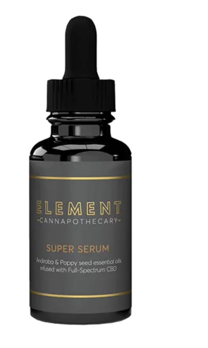 A bottle of Elements CBD skin serum