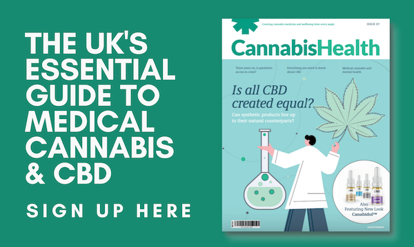 CBD and anxiety: A banner advert for cannabis health news sign ups