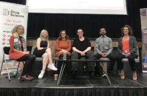 (From left) host Mary Biles, Claire Bywalec, Julie Digs, Mohammad Wasway, Jane Hinchliffe